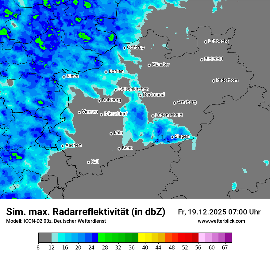 Modellkarten Simuliertes Radarbild