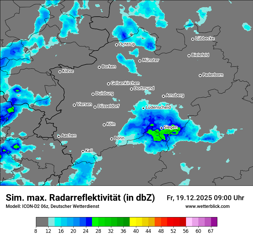 Modellkarten Simuliertes Radarbild