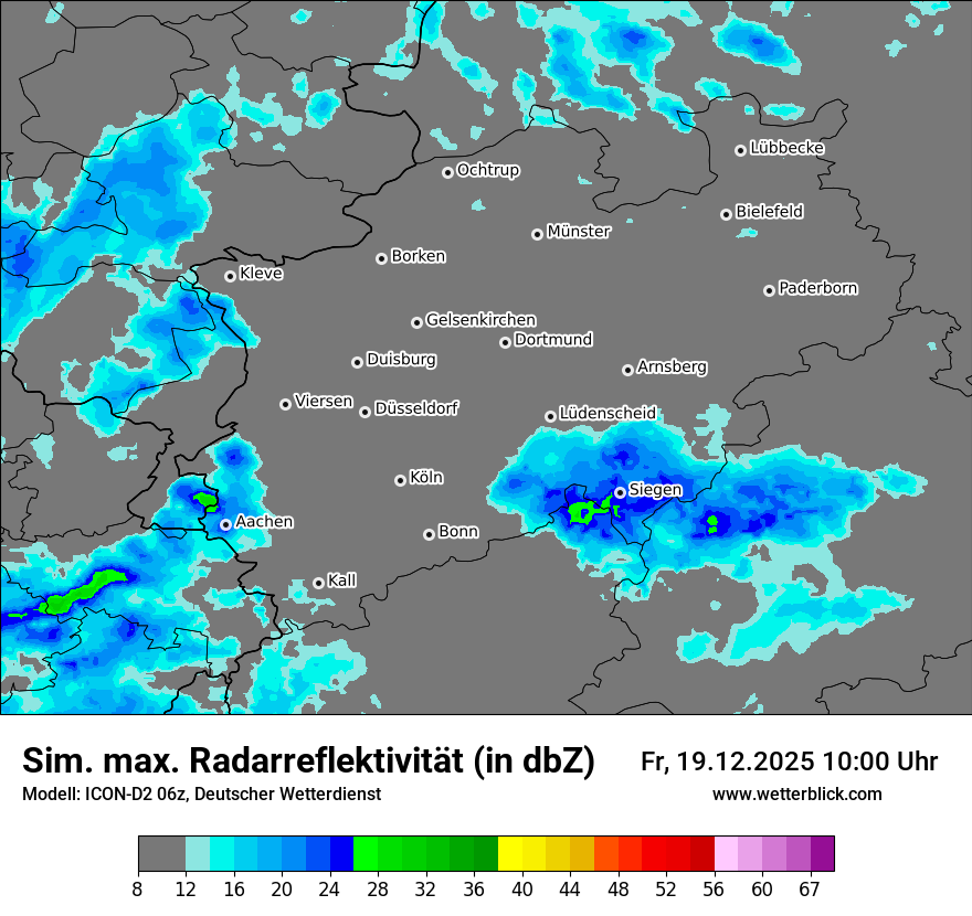 Modellkarten Simuliertes Radarbild