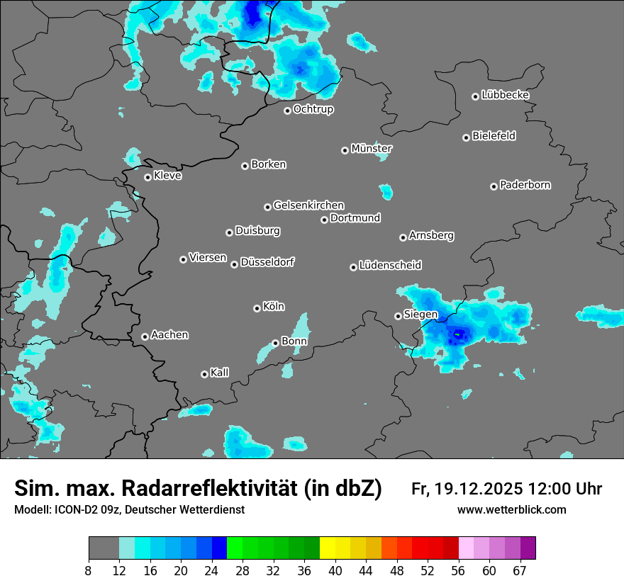 Modellkarten Simuliertes Radarbild
