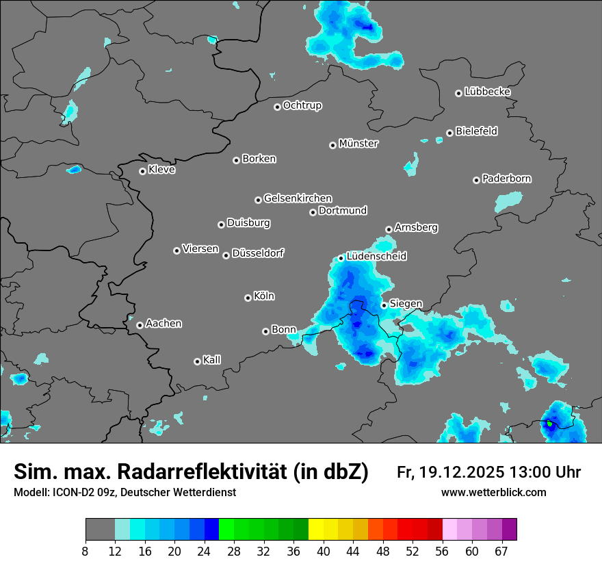 Modellkarten Simuliertes Radarbild