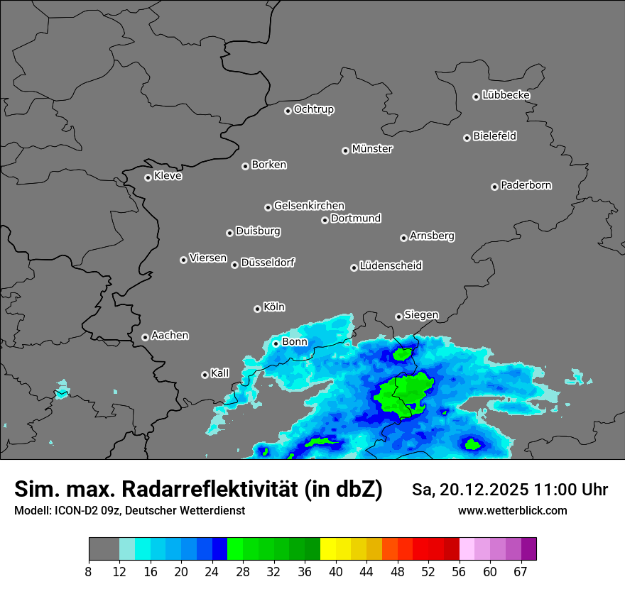 Modellkarten Simuliertes Radarbild