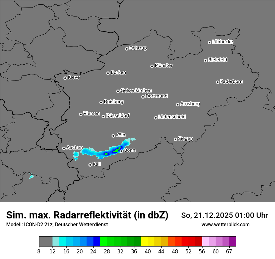 Modellkarten Simuliertes Radarbild
