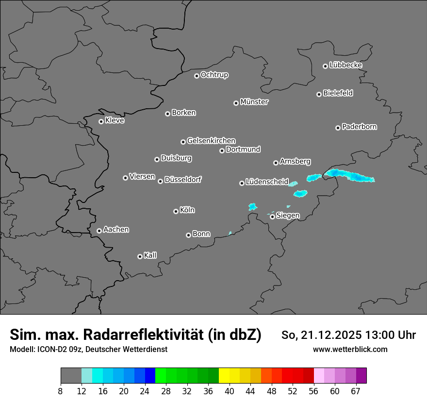 Modellkarten Simuliertes Radarbild