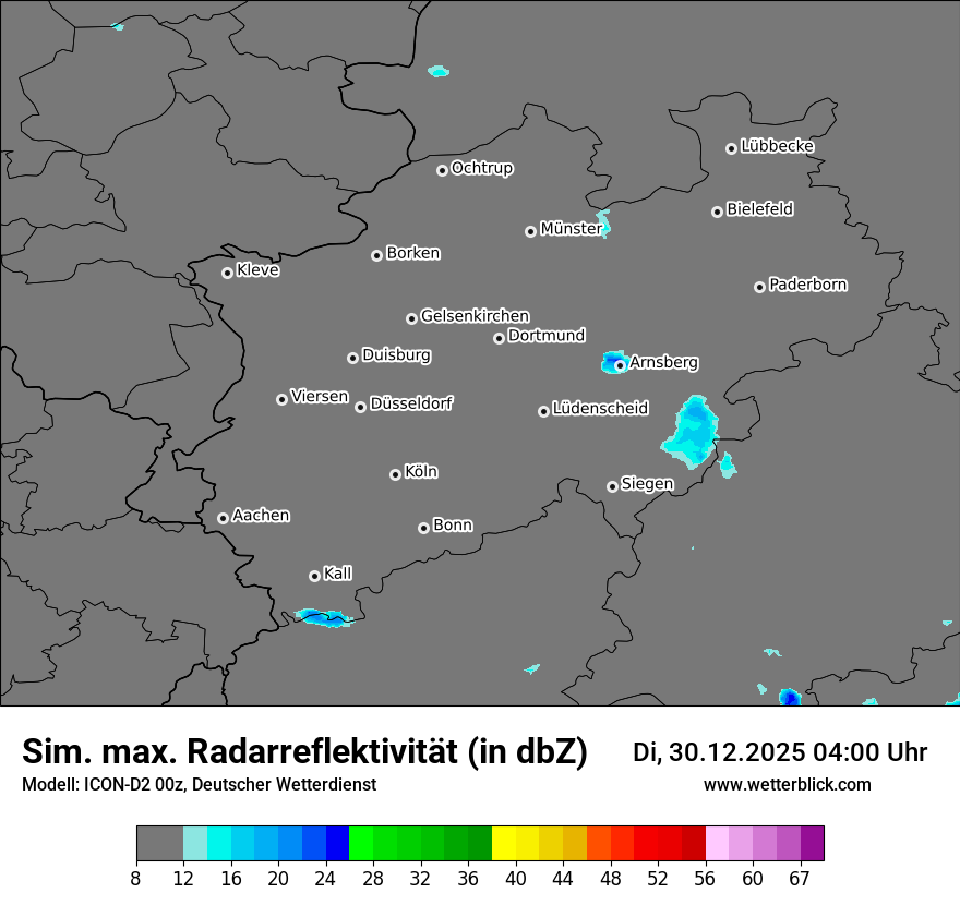 Modellkarten Simuliertes Radarbild
