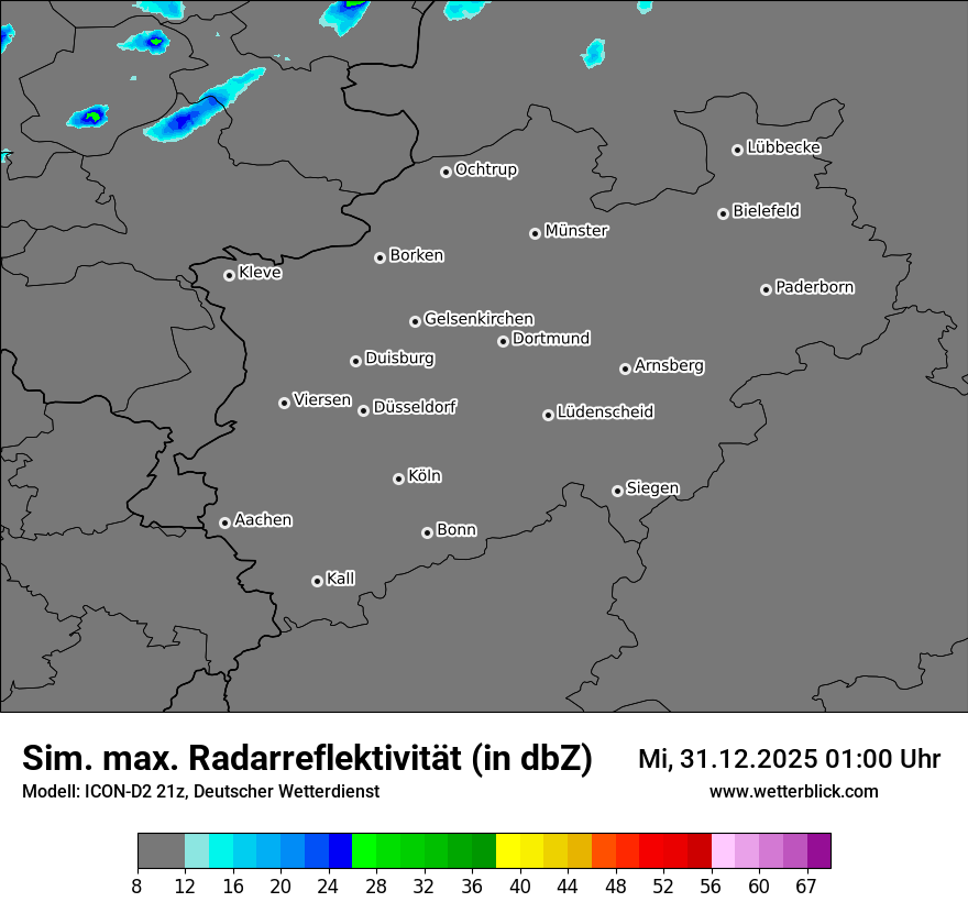 Modellkarten Simuliertes Radarbild