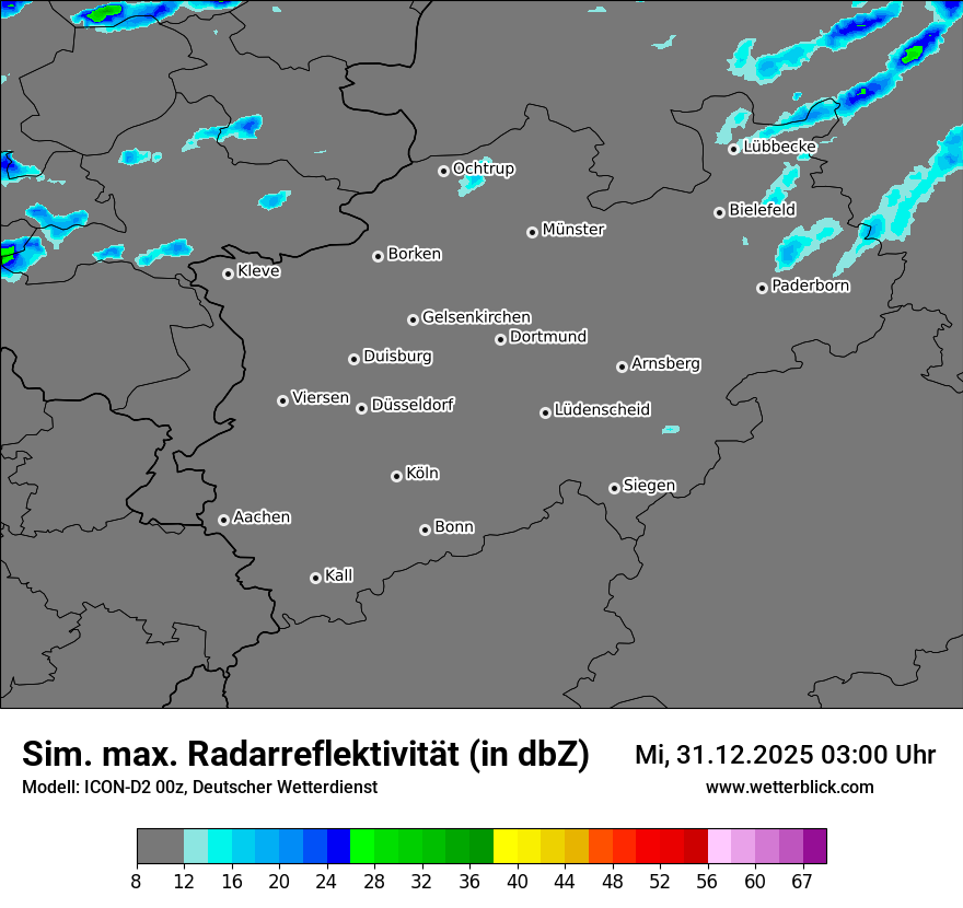 Modellkarten Simuliertes Radarbild