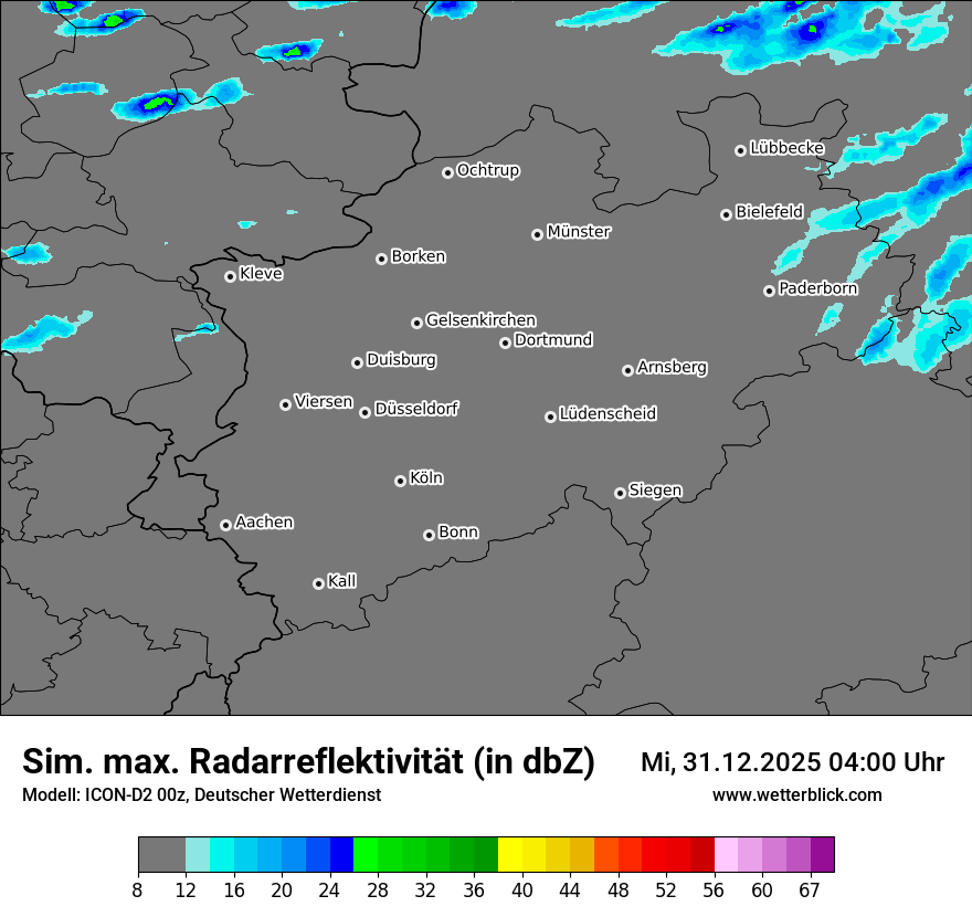 Modellkarten Simuliertes Radarbild