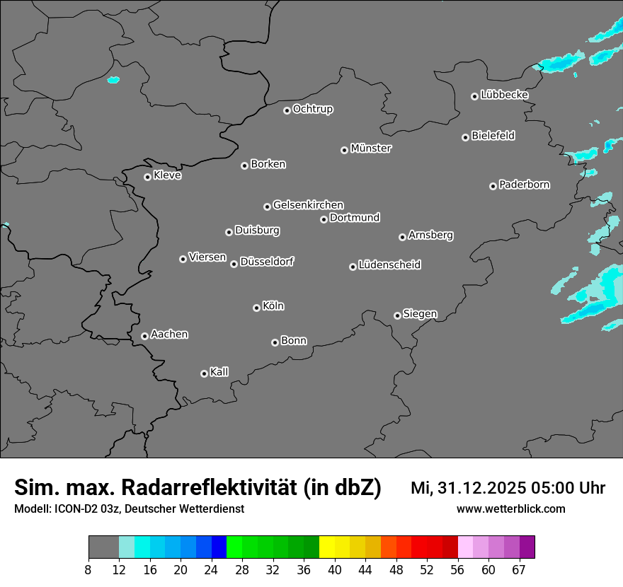 Modellkarten Simuliertes Radarbild