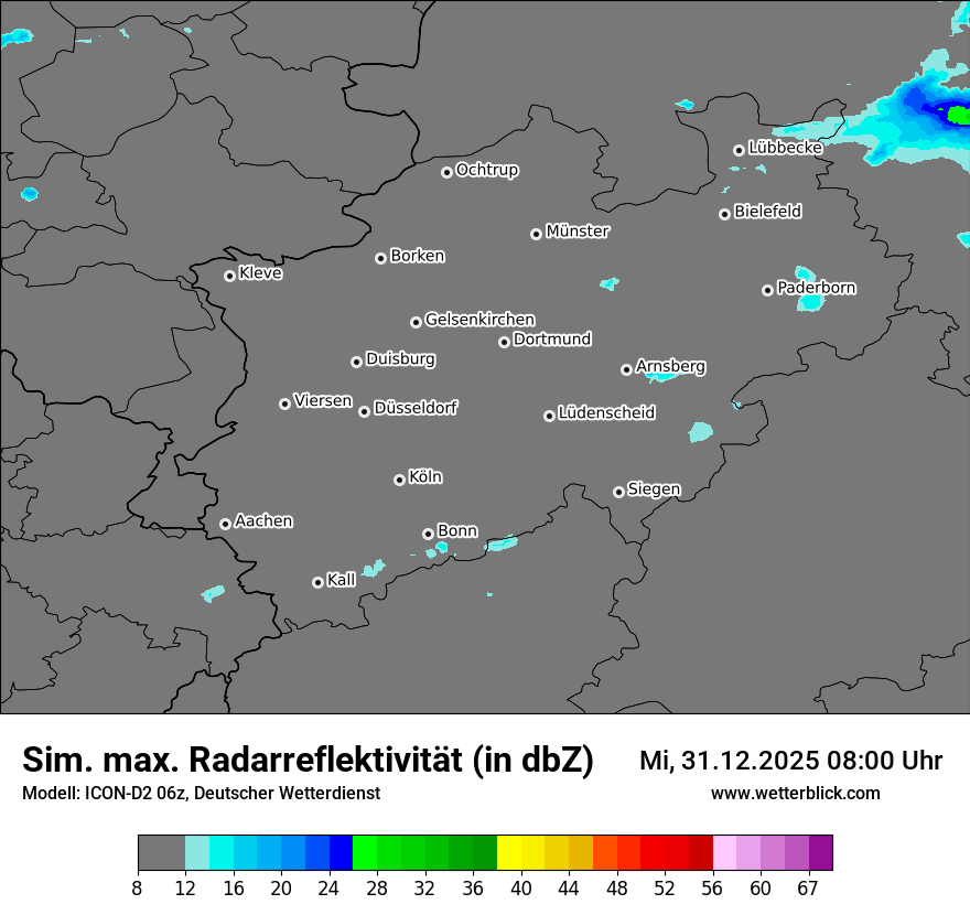 Modellkarten Simuliertes Radarbild