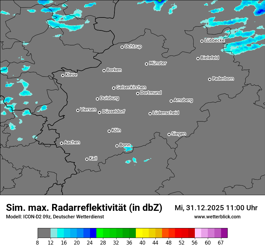 Modellkarten Simuliertes Radarbild
