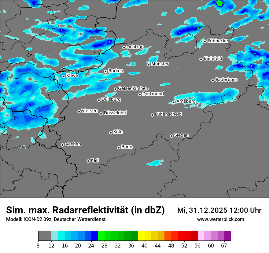 Modellkarten Simuliertes Radarbild