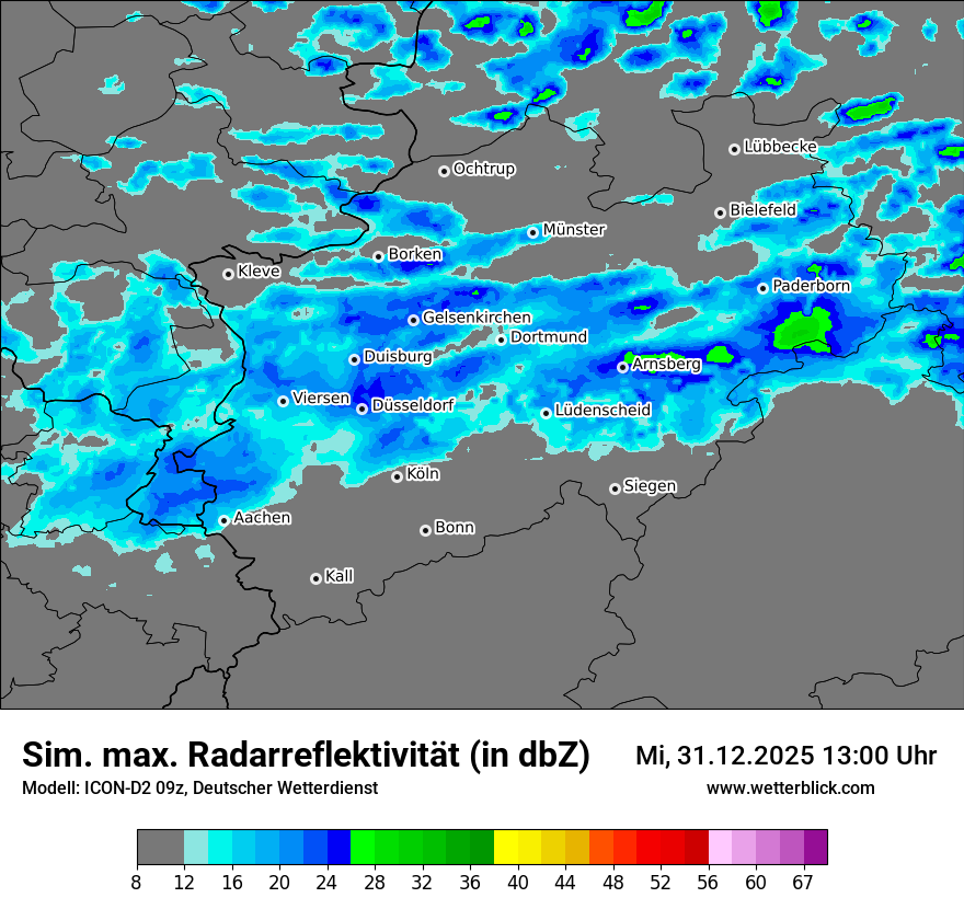 Modellkarten Simuliertes Radarbild