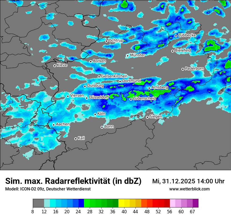 Modellkarten Simuliertes Radarbild