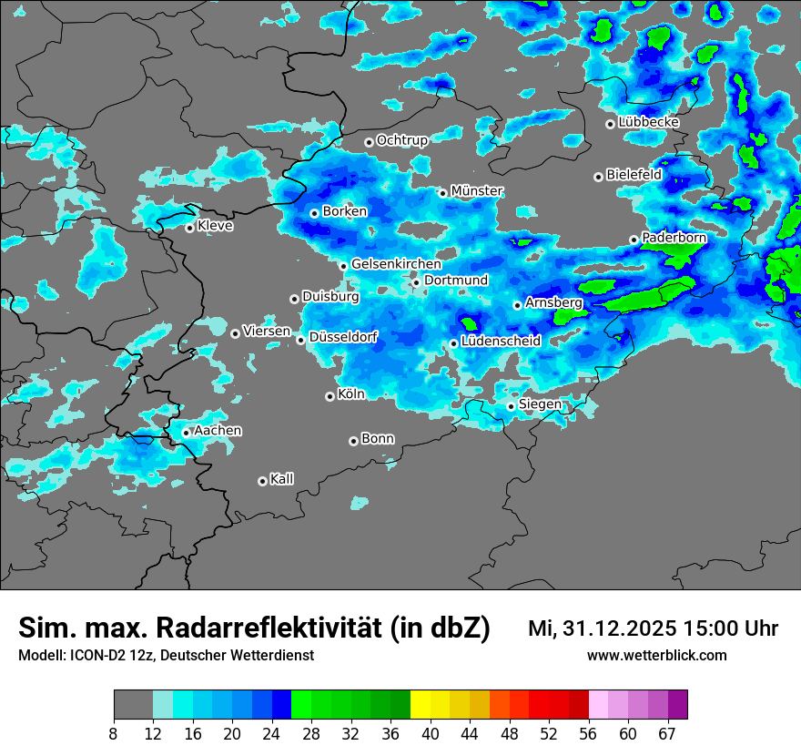 Modellkarten Simuliertes Radarbild