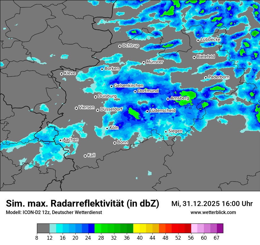 Modellkarten Simuliertes Radarbild
