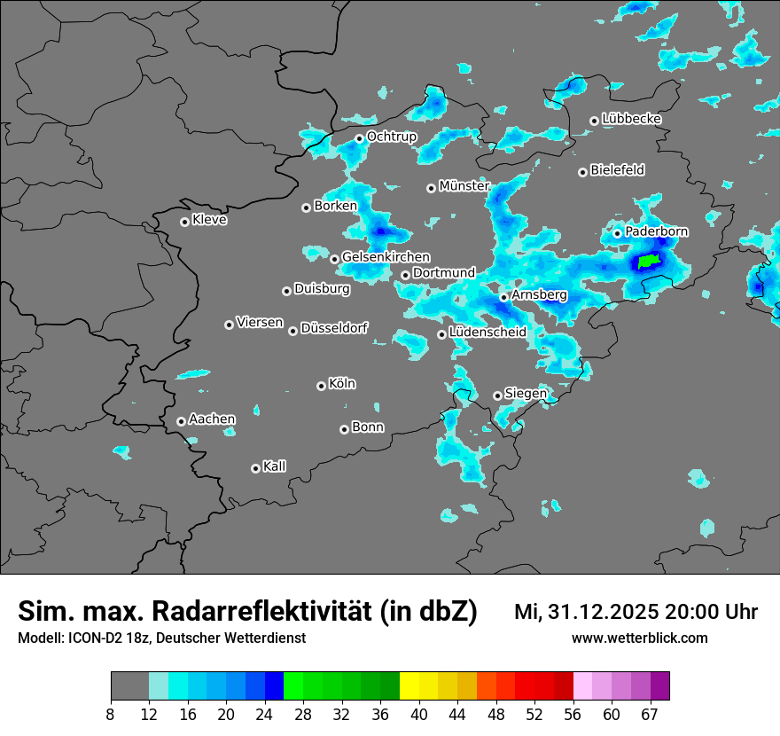 Modellkarten Simuliertes Radarbild