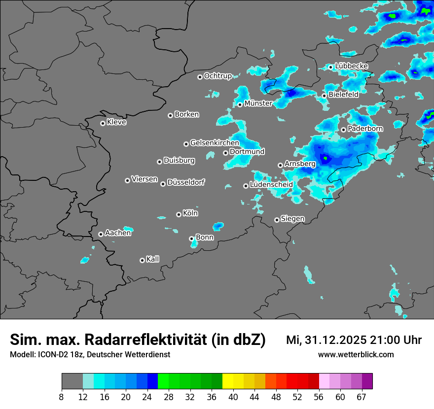 Modellkarten Simuliertes Radarbild