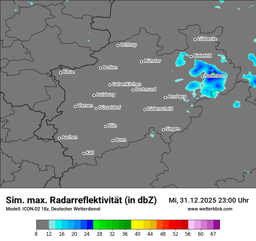 Modellkarten Simuliertes Radarbild