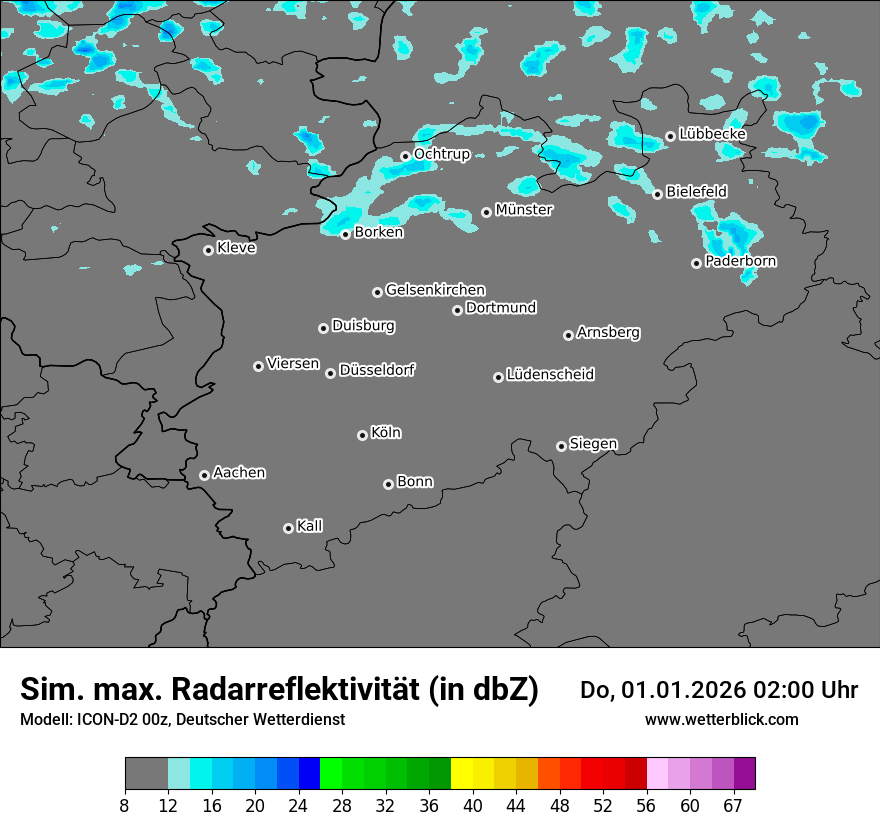 Modellkarten Simuliertes Radarbild