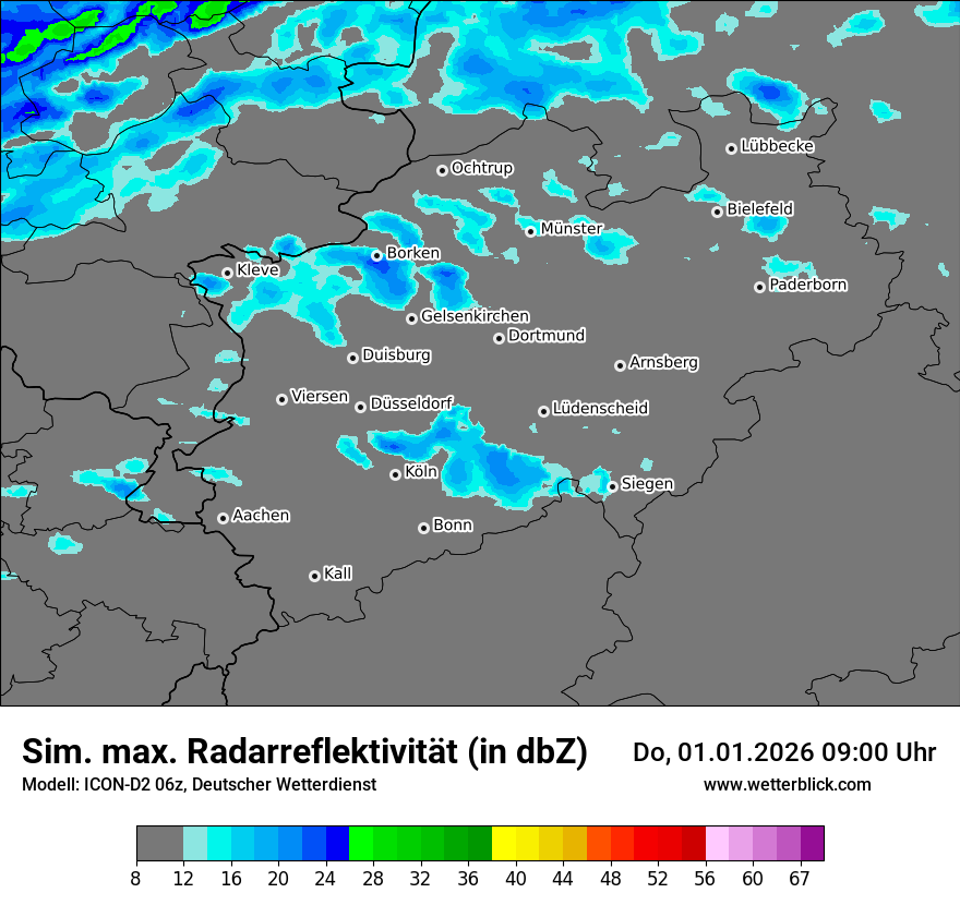 Modellkarten Simuliertes Radarbild