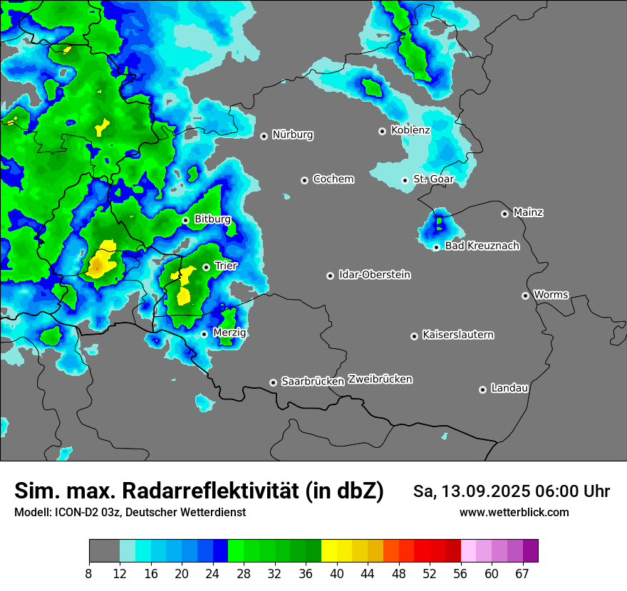 Modellkarten Simuliertes Radarbild