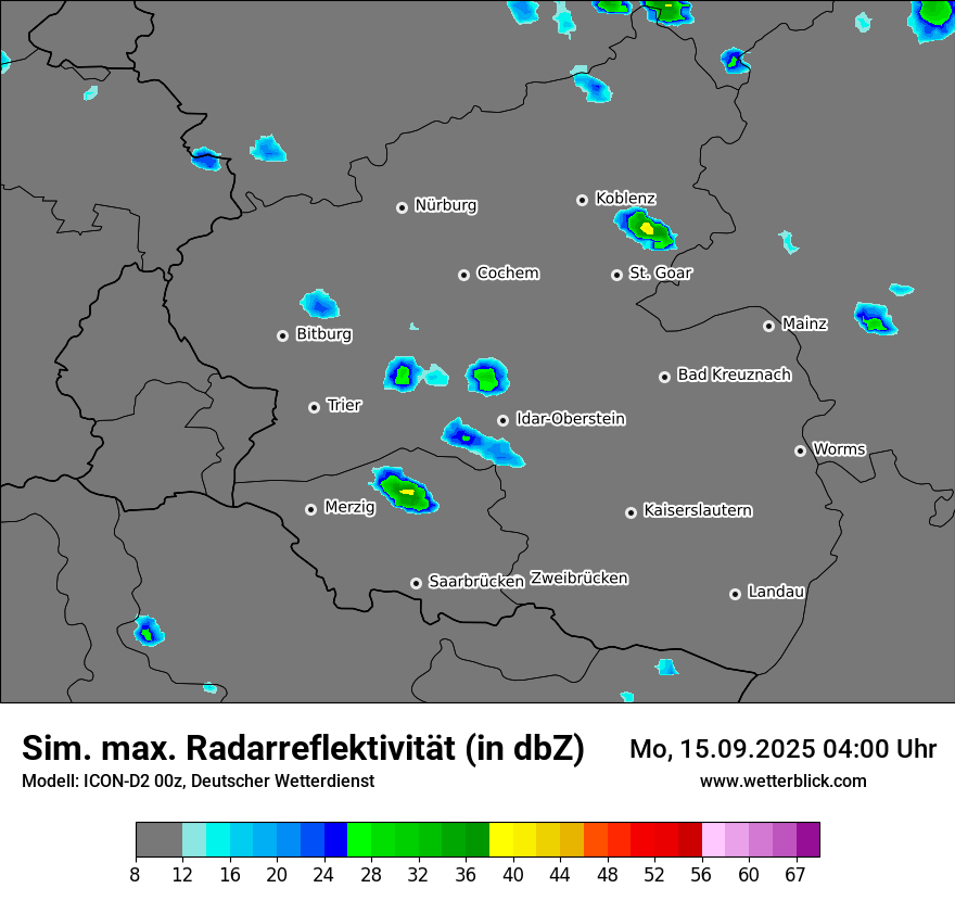 Modellkarten Simuliertes Radarbild