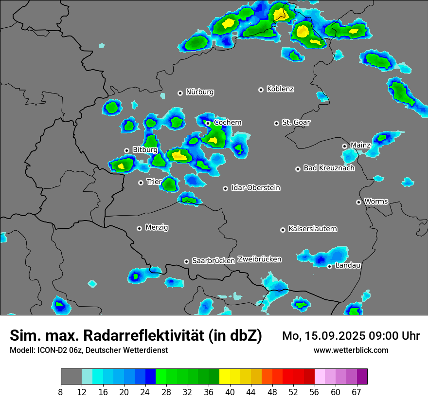 Modellkarten Simuliertes Radarbild