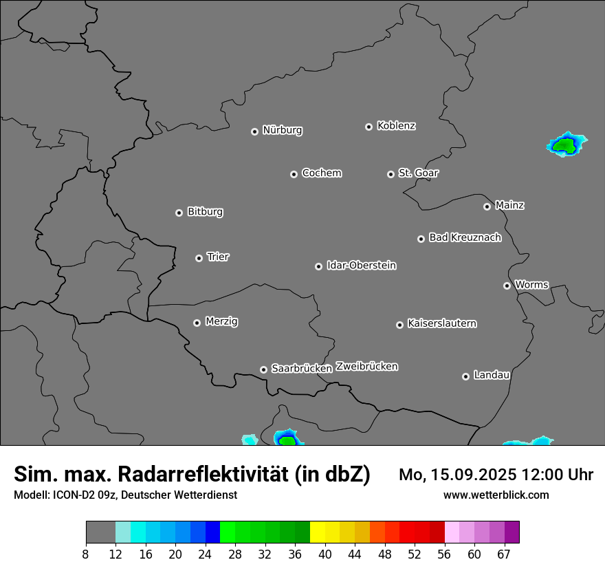 Modellkarten Simuliertes Radarbild