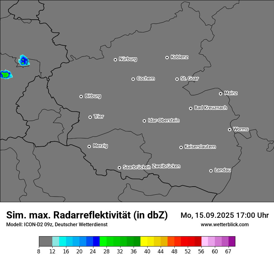 Modellkarten Simuliertes Radarbild