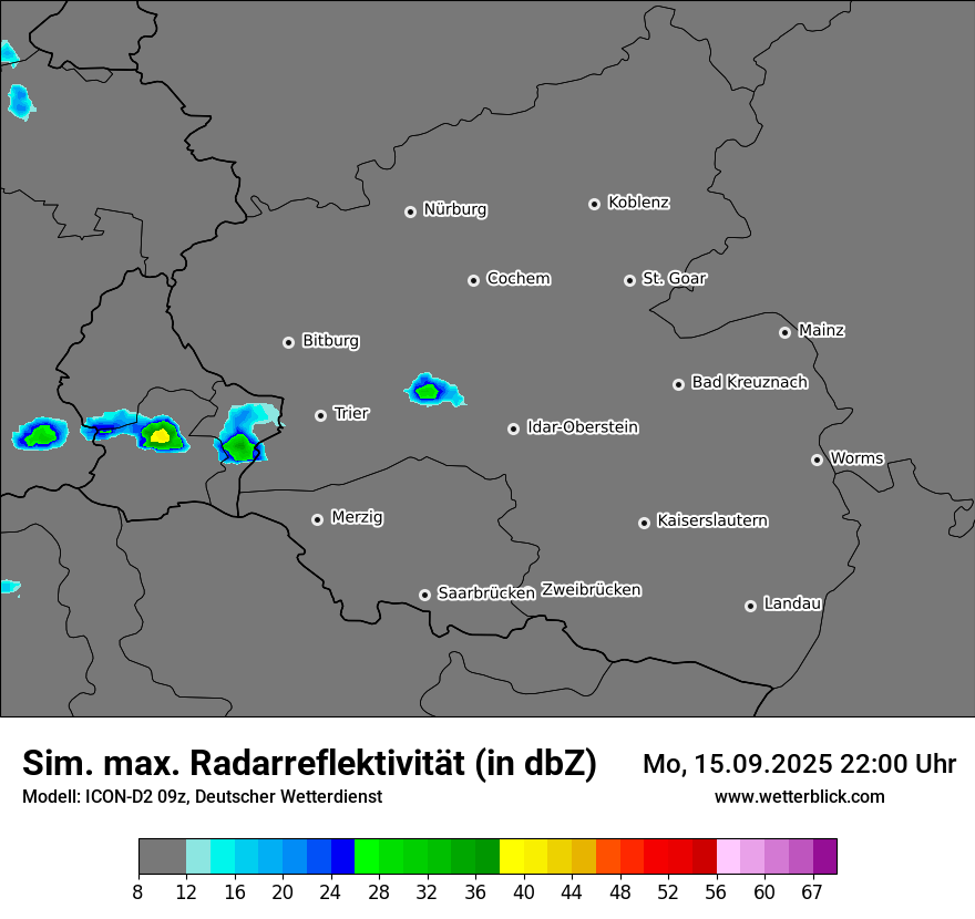 Modellkarten Simuliertes Radarbild