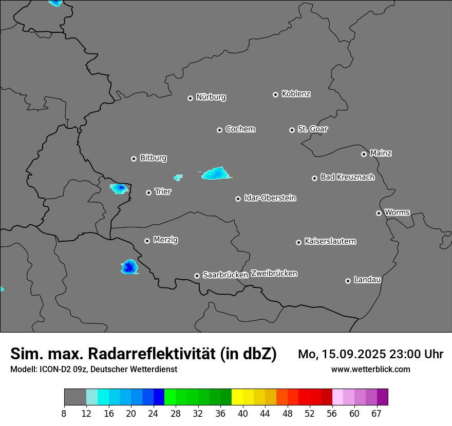 Modellkarten Simuliertes Radarbild