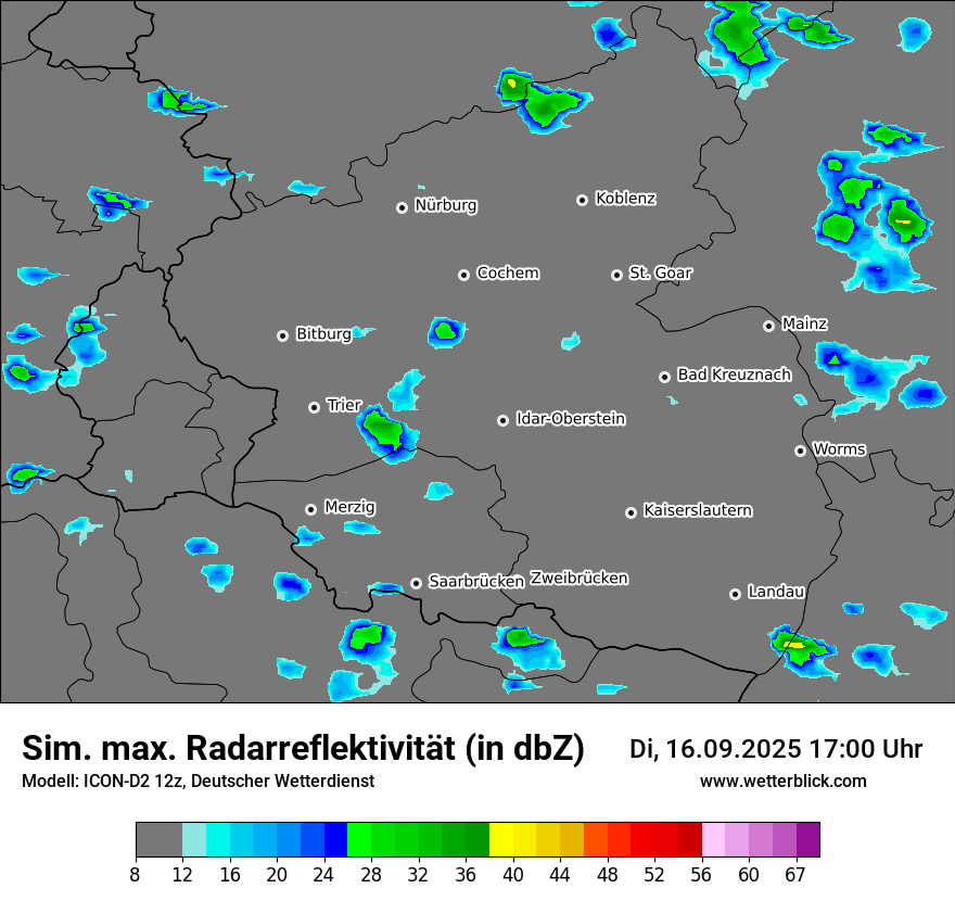 Modellkarten Simuliertes Radarbild