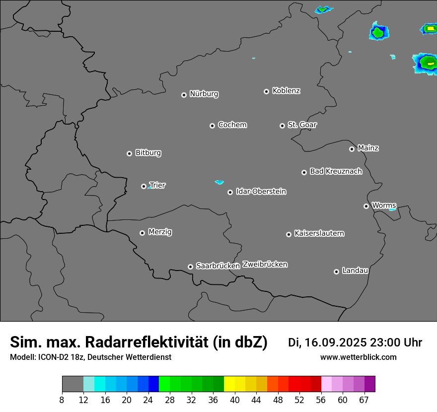 Modellkarten Simuliertes Radarbild