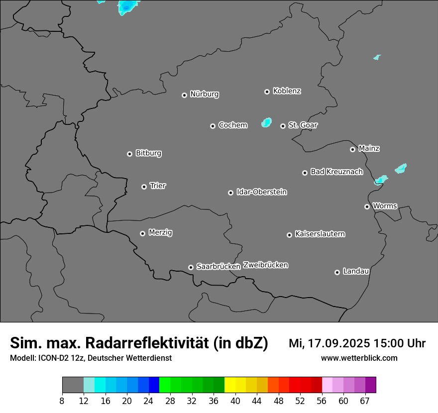 Modellkarten Simuliertes Radarbild
