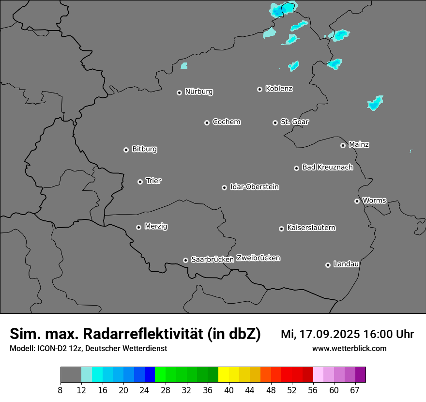 Modellkarten Simuliertes Radarbild