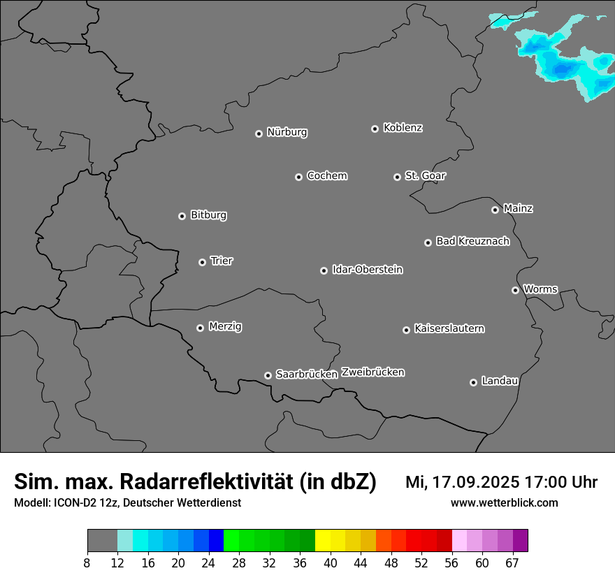 Modellkarten Simuliertes Radarbild