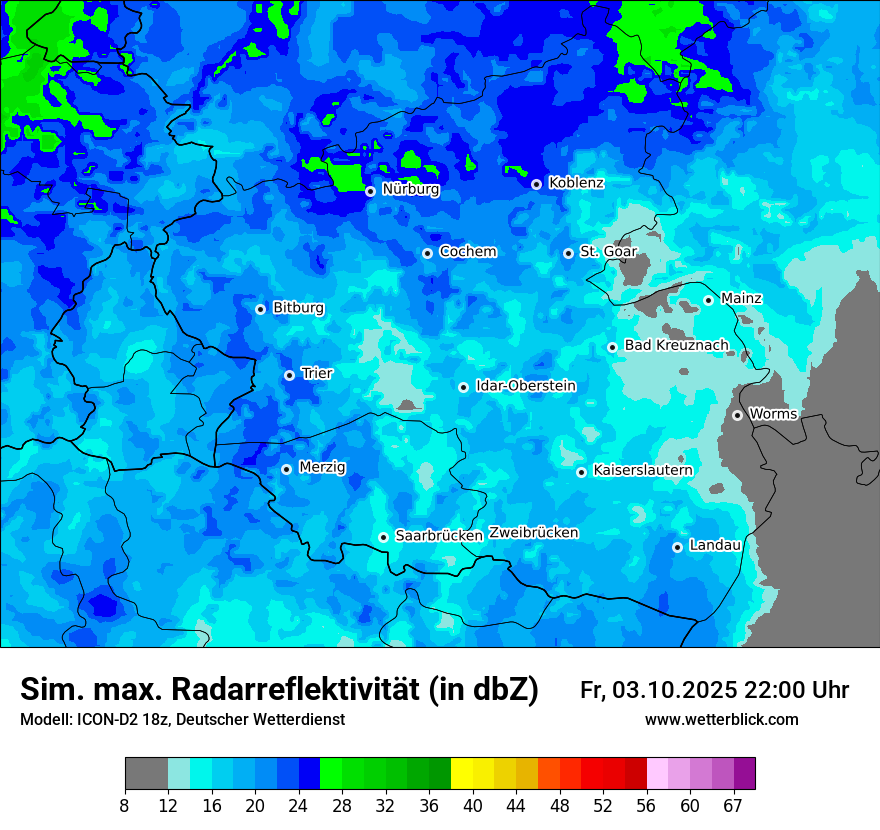 Modellkarten Simuliertes Radarbild