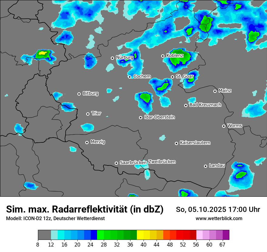 Modellkarten Simuliertes Radarbild