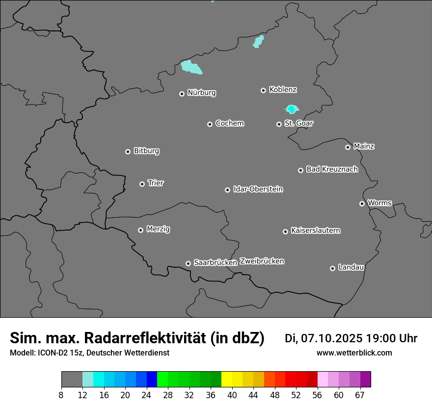 Modellkarten Simuliertes Radarbild