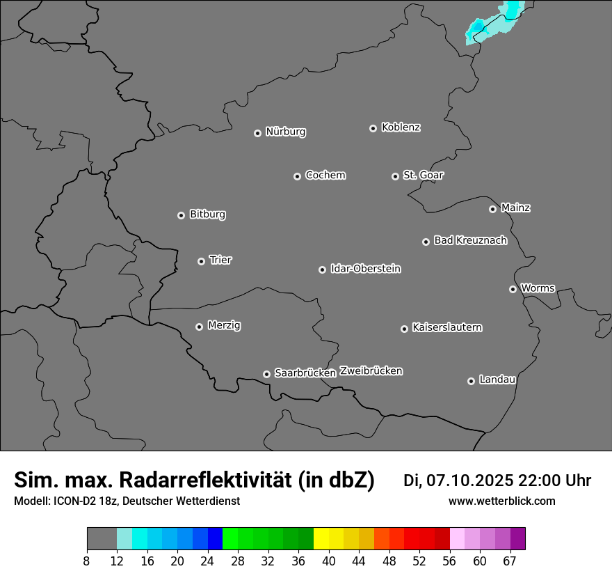 Modellkarten Simuliertes Radarbild