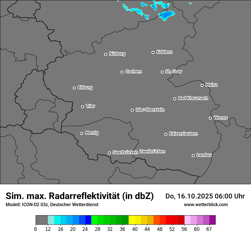 Modellkarten Simuliertes Radarbild