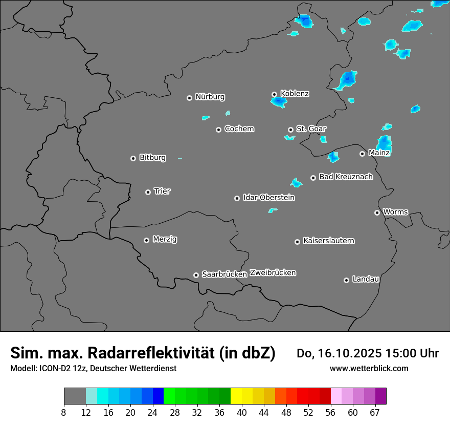 Modellkarten Simuliertes Radarbild