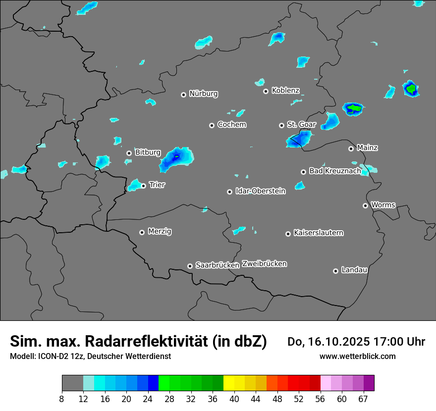 Modellkarten Simuliertes Radarbild