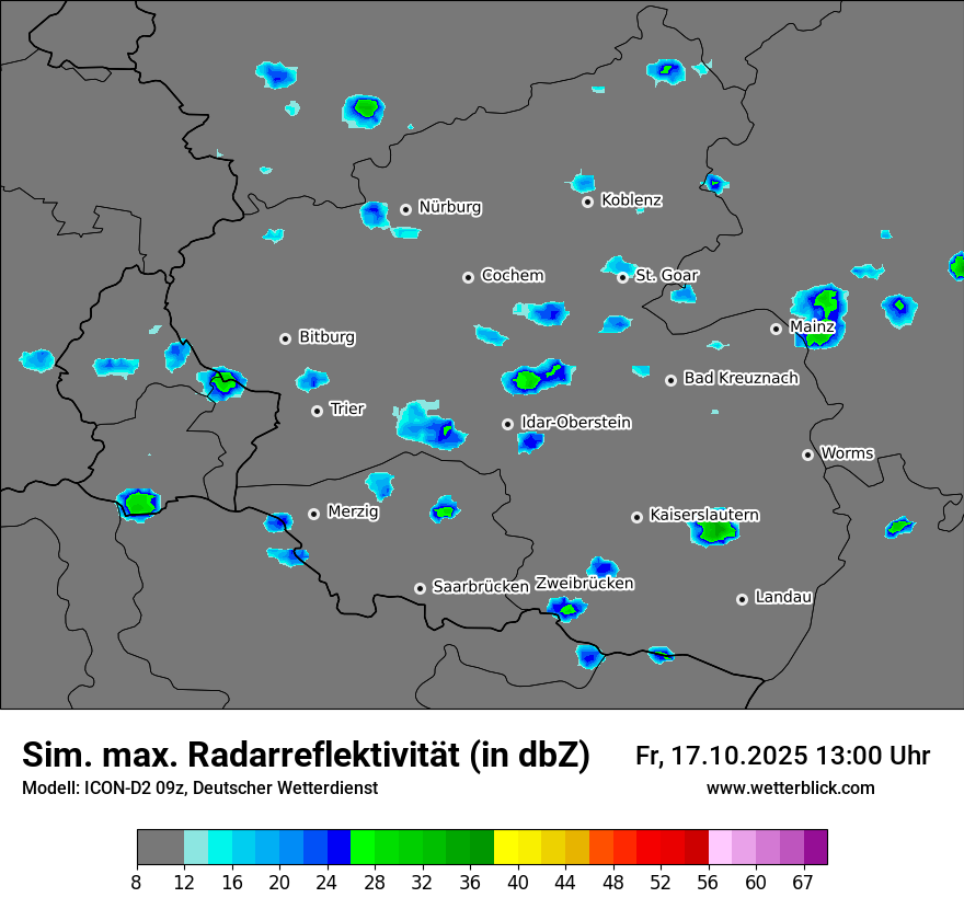 Modellkarten Simuliertes Radarbild