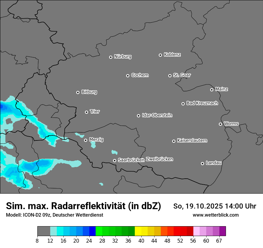 Modellkarten Simuliertes Radarbild