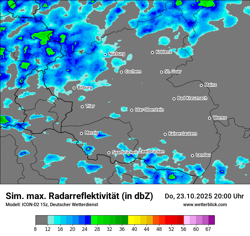 Modellkarten Simuliertes Radarbild