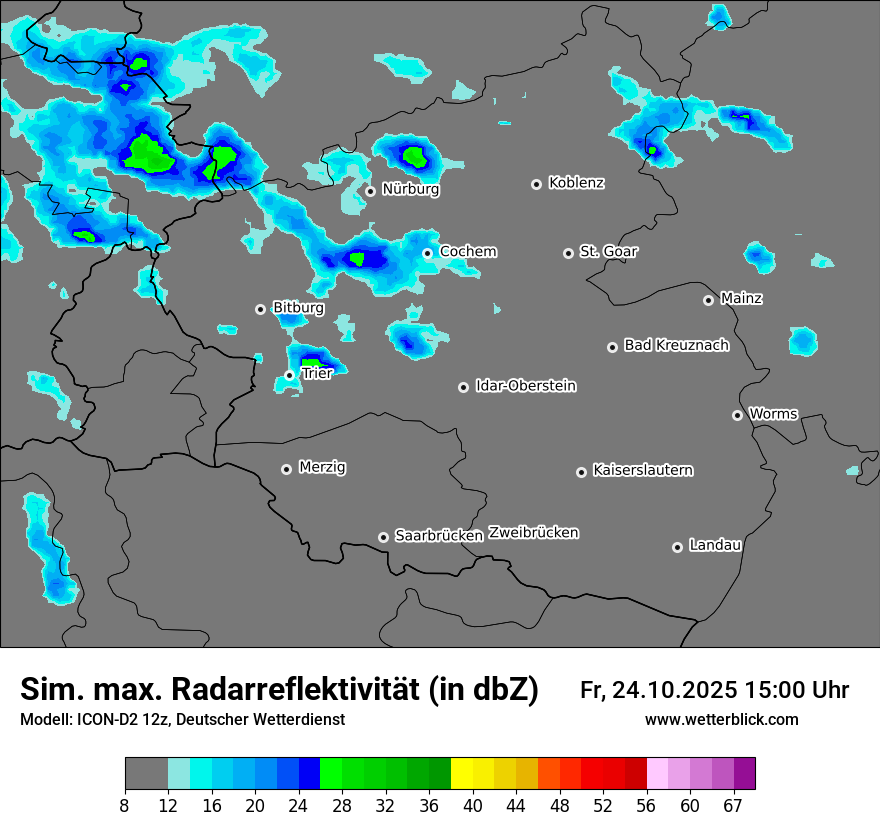 Modellkarten Simuliertes Radarbild