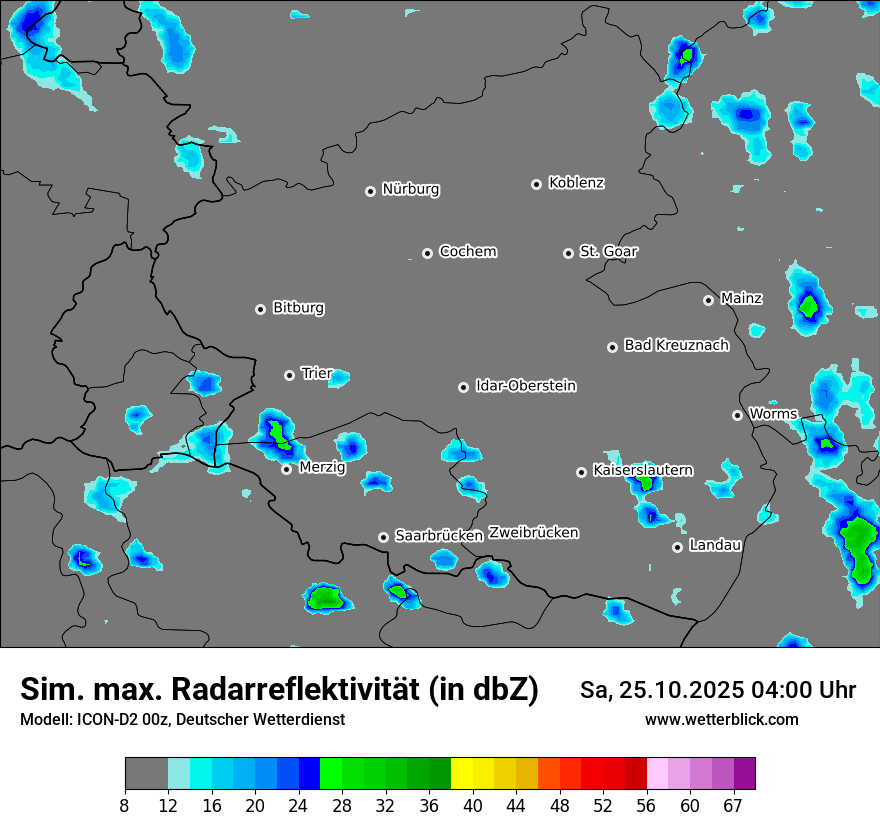 Modellkarten Simuliertes Radarbild