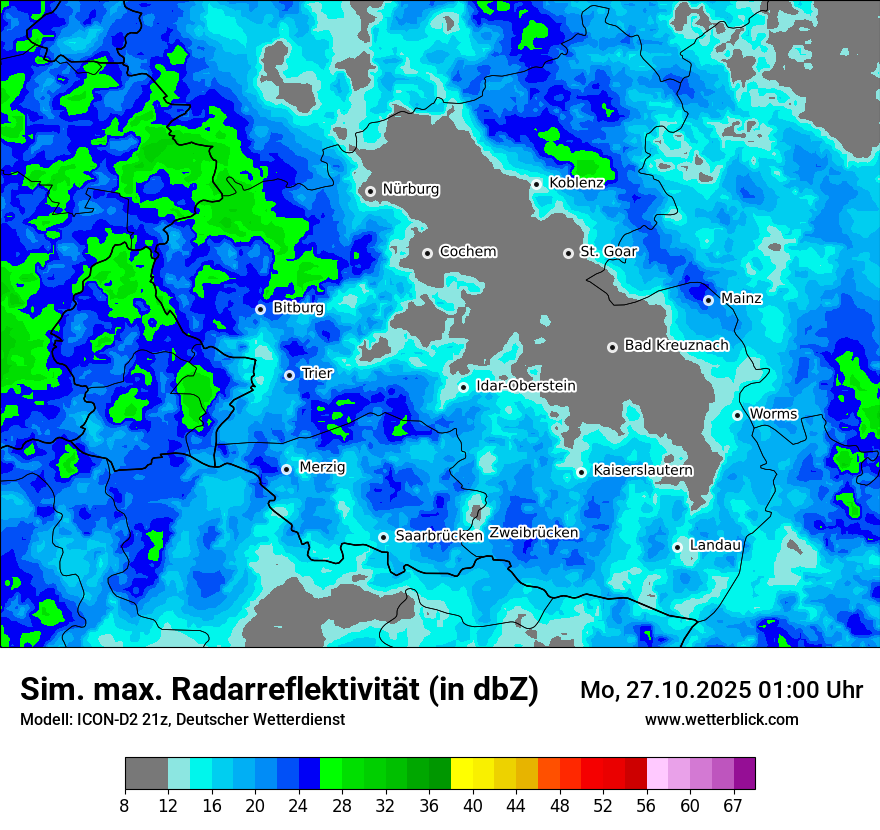 Modellkarten Simuliertes Radarbild Modellkarten Simuliertes Radarbild